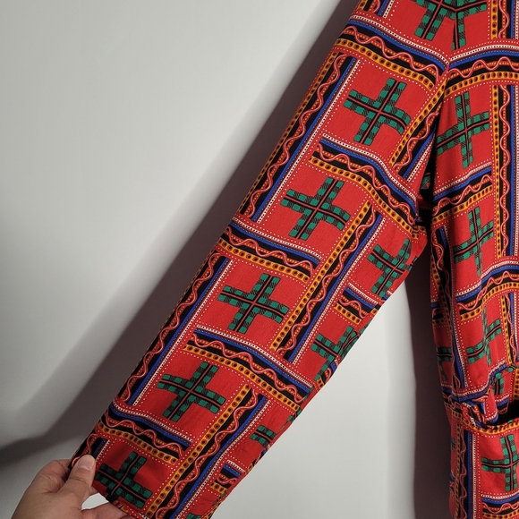 Vintage 80's Simon Chang red and green blazer in size 16 - Picture 8 of 13